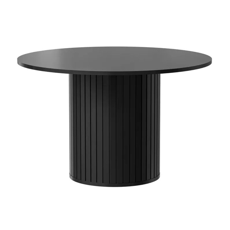 Zante round table 120 cm grooves, Black