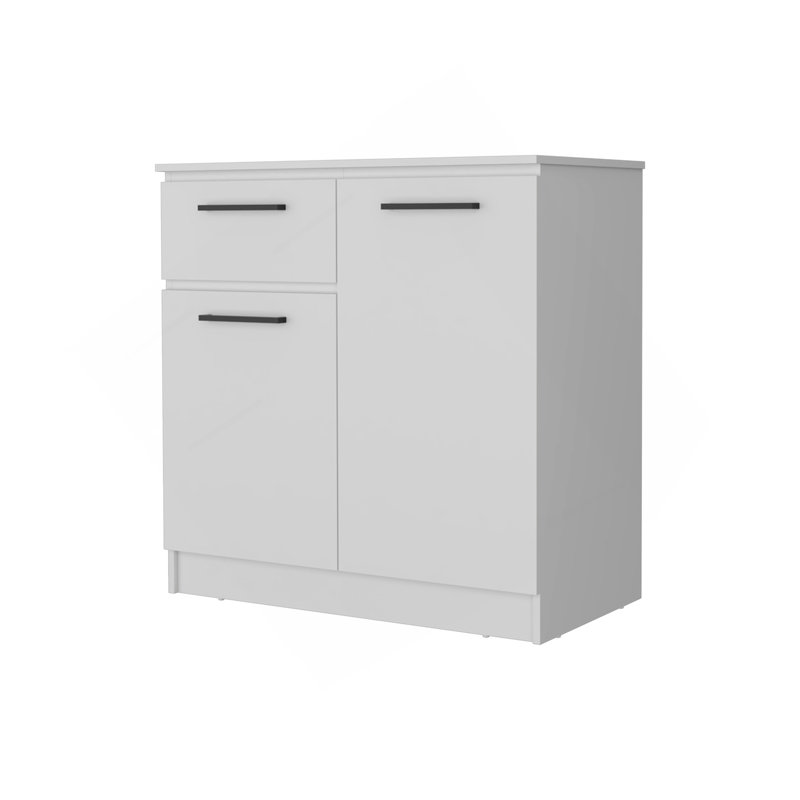 Commode Clarion avec 1 tiroir et 2 portes, Blanc