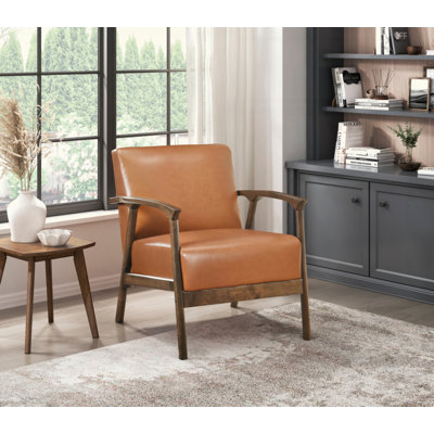 Chaise d'appoint rembourrée en similicuir 1 pièce