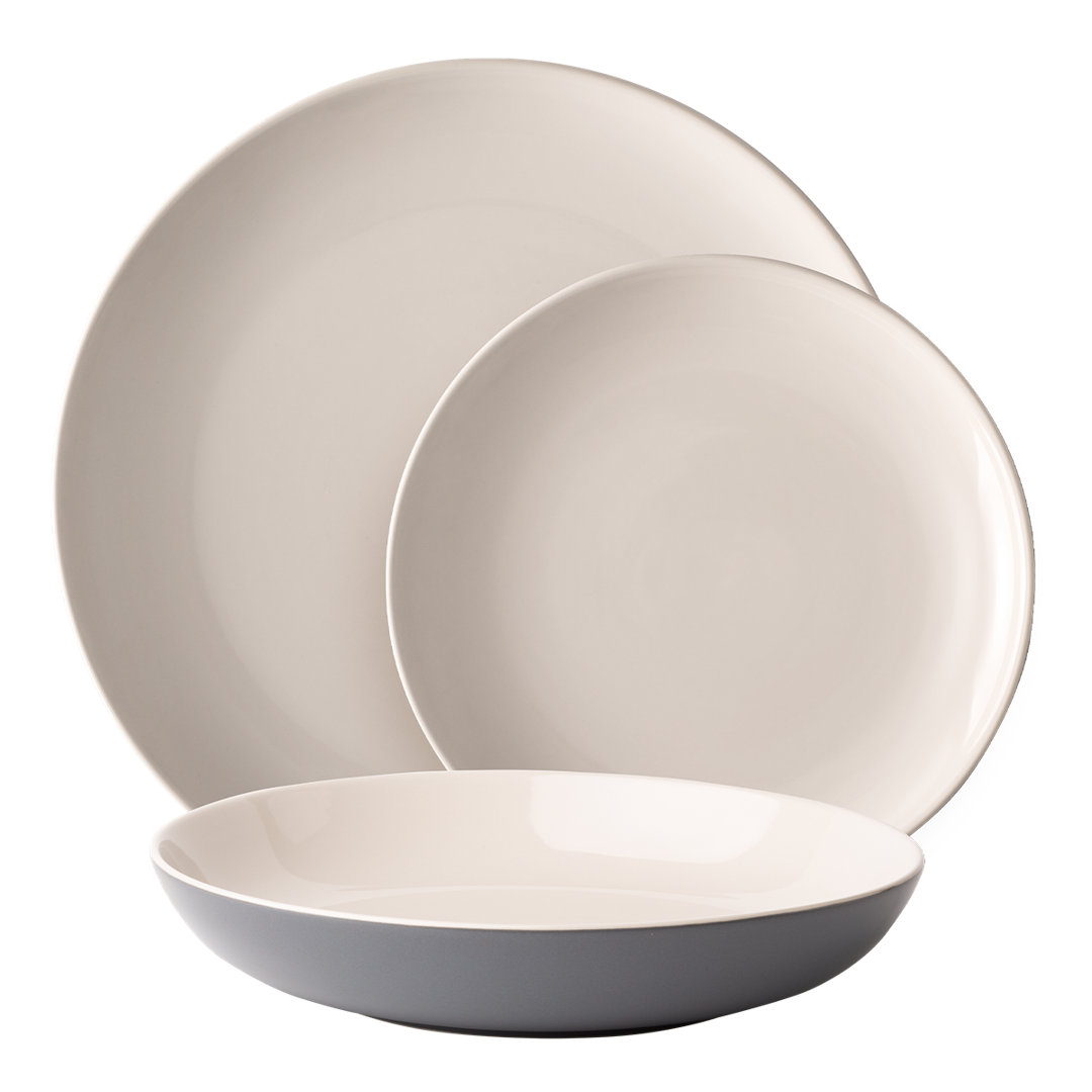12 Piece Stoneware Dinnerware Set - Service for 4