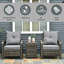 Mobilier de patio, chaises de table de rangement en osier