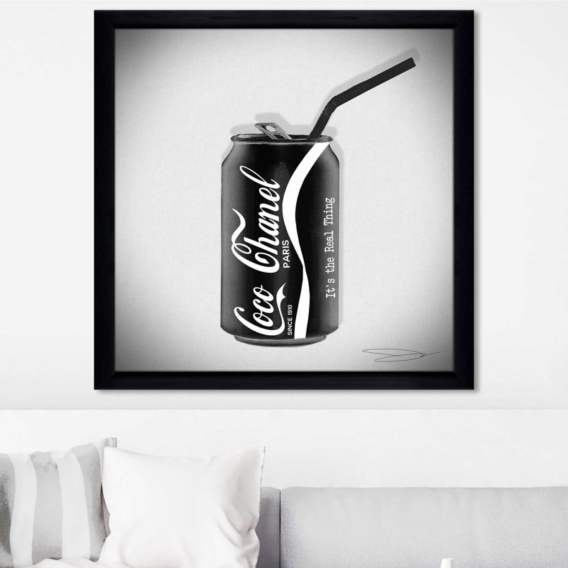 Coco Cola Classic (Square) par By Jodi - impression, H 31,5 po x l 31,5 po x P 1 po, Cadre noir