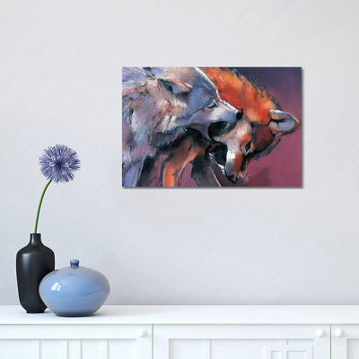 Two Wolves by Mark Adlington - Wrapped Canvas Gallery-Wrapped Canvas Giclée
