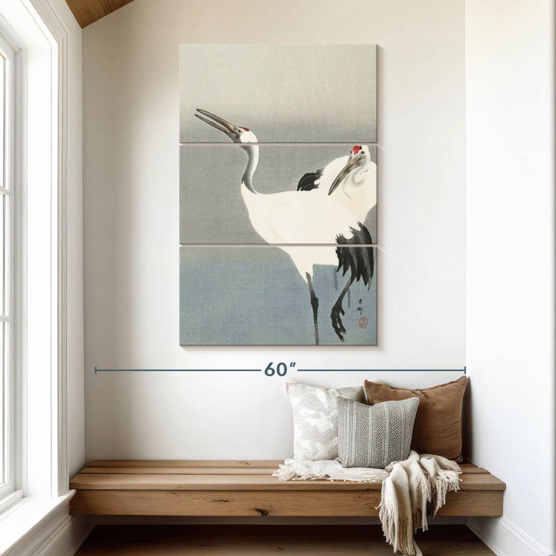 Brampt Two Cranes 1900-1930, 50" H x 32" W