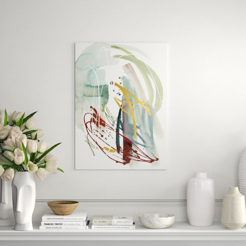 Modern Abstract II Painting by Sara Brown, Gilded Gold, 33" H x 24" W x 1.5" D