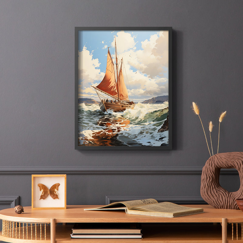NAUTICAL Series CCCCXX - Impression encadrée de qualité supérieure - Prêt à être accroché - Aucun clou requis