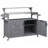 53.3" Outdoor Kitchen Island with Raised Shelf, Solid Wood Storage Cabinet with Stainless Steel Top-1828128506