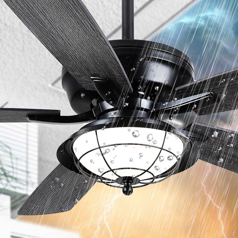 52" 5-blades Modern Crystal Ceiling Fan Fandelier With Lights And Remote Control