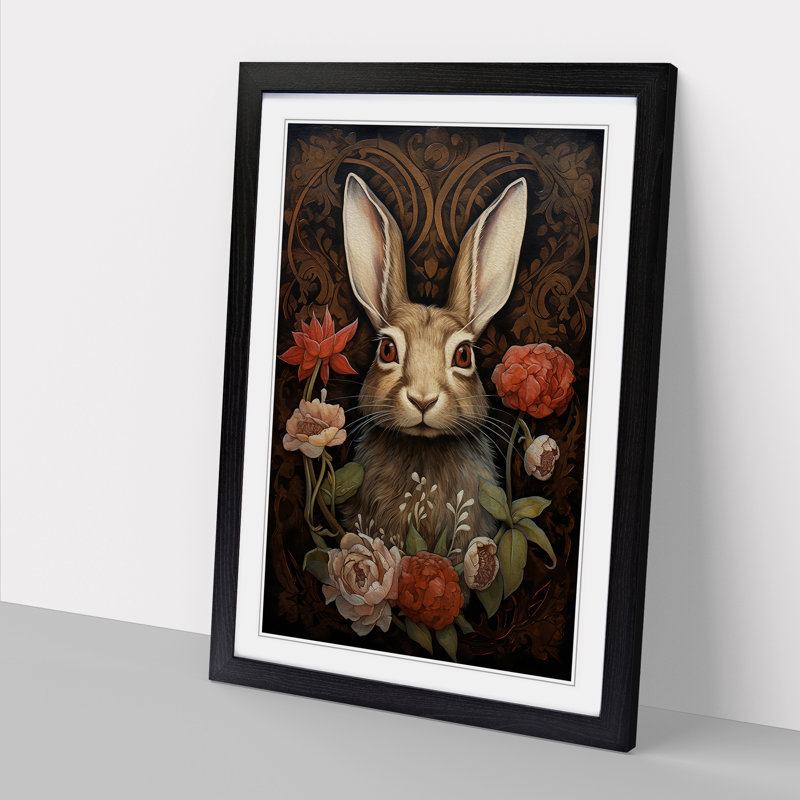 Hare Renaissance No.2 - Framed Print, 64cm H x 46cm W x 2cm D, Black