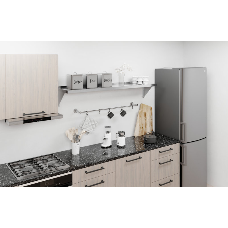 60" Stainless Steel Wall Shelf with Brackets for Kitchen and Garage