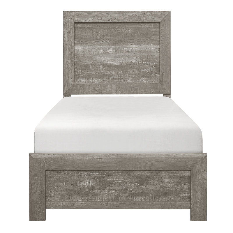 Wood Panel Bed, Gray, Twin