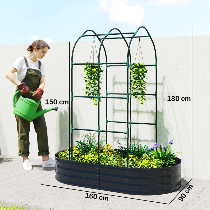 Raised Garden Bed, Dark Grey