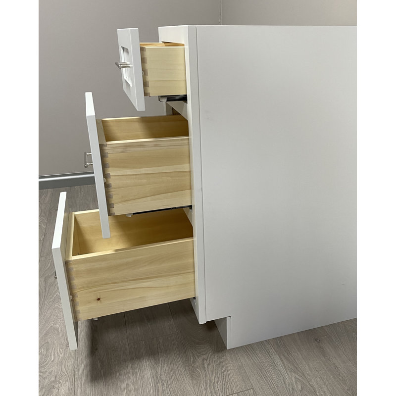 Disar 45'' Single Bathroom Vanity With Drawer Right Base Only, White