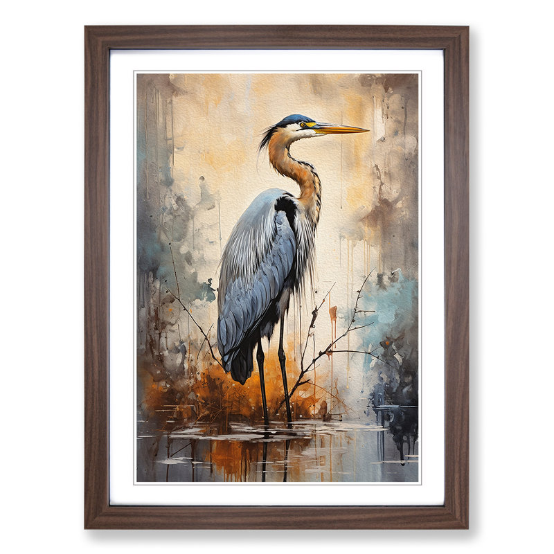 Heron Modern - Framed Print