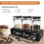 Contenants à café en verre avec tablette Organisateur de station de café 54Oz Cafés en verre noir Contenant à grains avec cuillère Ensemble de contenants à café pour la cuisine