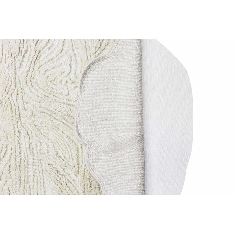 Pink Nose Sheep Hand Tufted Wool Area Rug in Sheep White