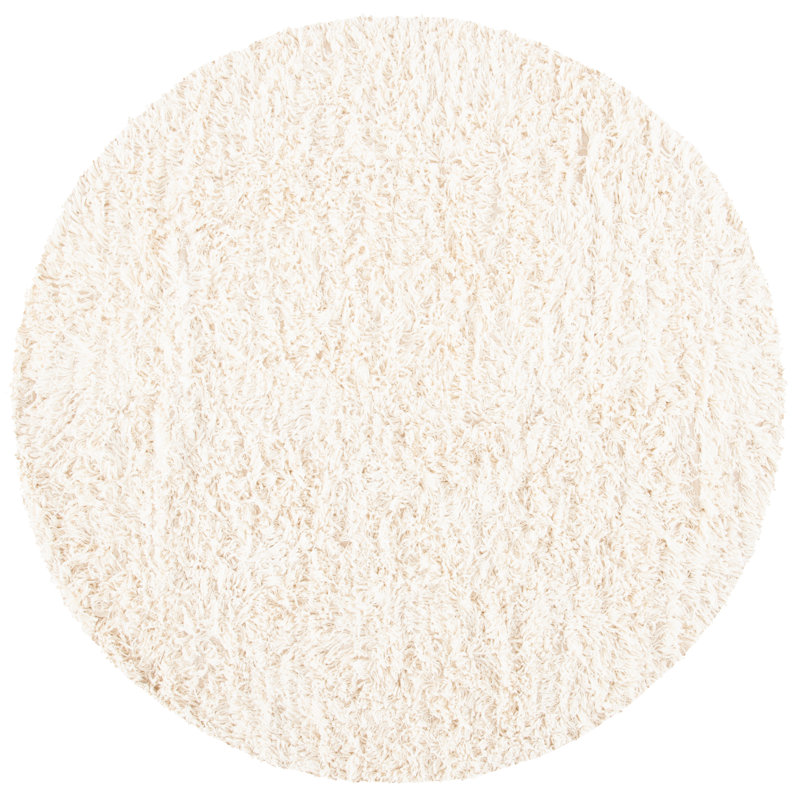 Delane Handwoven Wool Ivory Area Rug, Round 4'