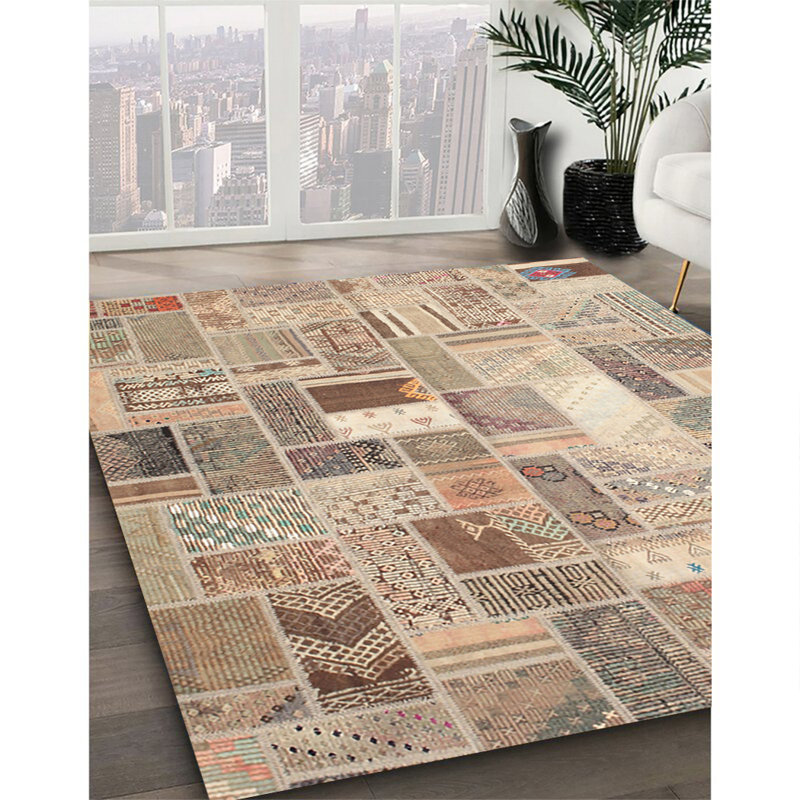 Tapis beige contemporain, Rectangle 7 pi x 9 pi