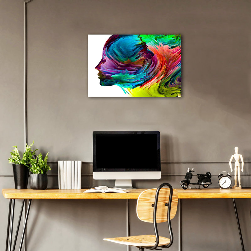 Impression sur toile tendue, "Colorful Colorful Creativité", H 24 po x l 35 po x P 1,5 po