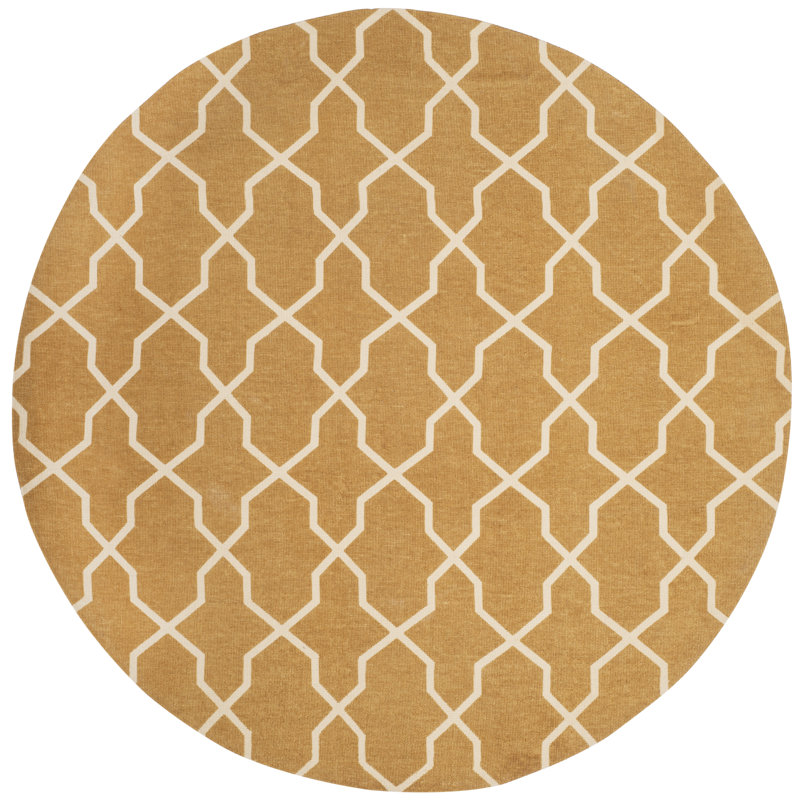 Charing Cross Hand Loomed Jute Geometric Rug, Round 6'