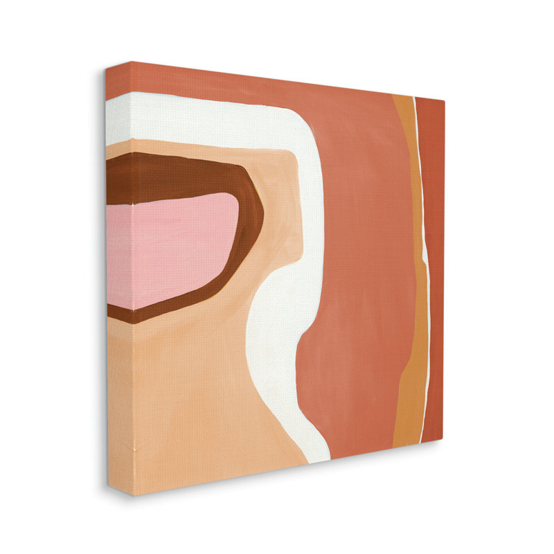 «Desert Inspired Abstraction Pink Red Beige» par Ruth Fromstein - Peinture, H 36 po x l 36 po x P 1,5 po, Toile tendue