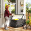 Outsunny 311L Garden Storage Box Waterproof Lockable Lid Gas Rods Dark Grey