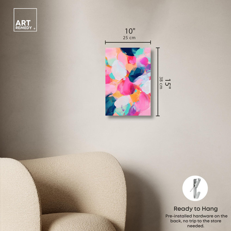 Peony Burst Vision Multicolor Abstract Canvas Art, 10" x 15"
