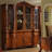 American-Style Vintage Carved Rubberwood Four-Door Storage Bookcase