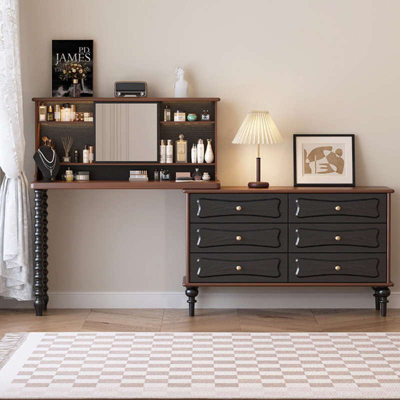 Commode de luxe rétro française, Noir / brun