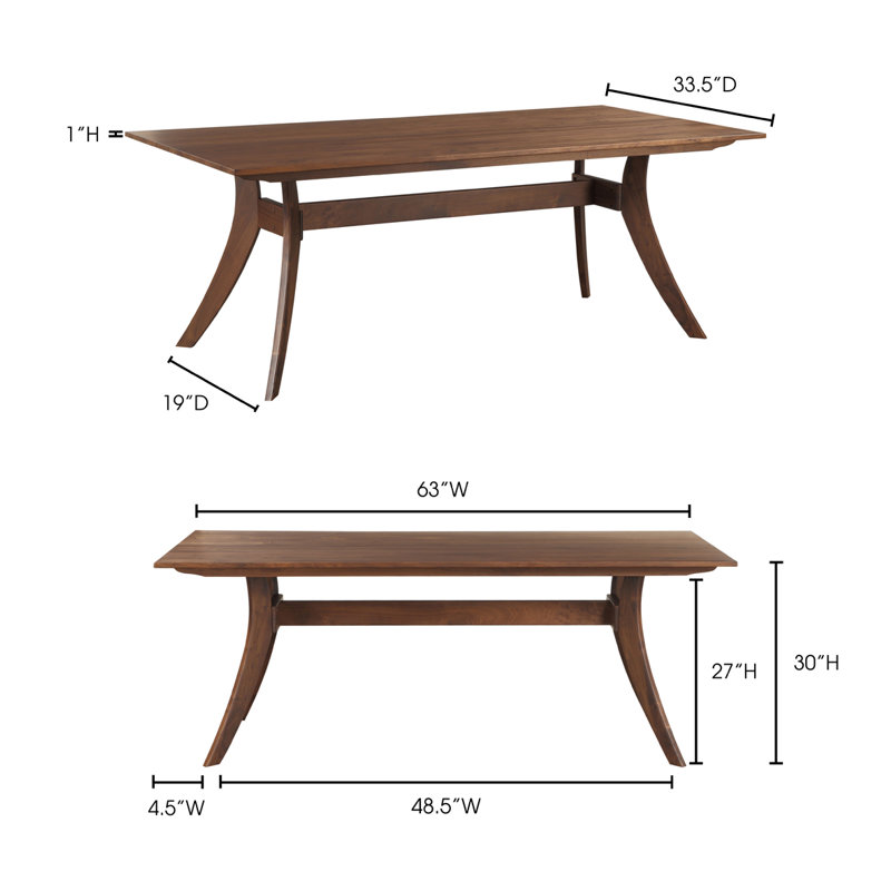 Mesa Walnut Wood Dining Table