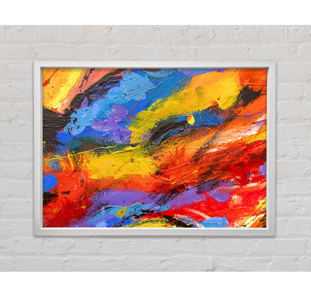 Gerahmtes Wandbild Oil Painting Colour Splash