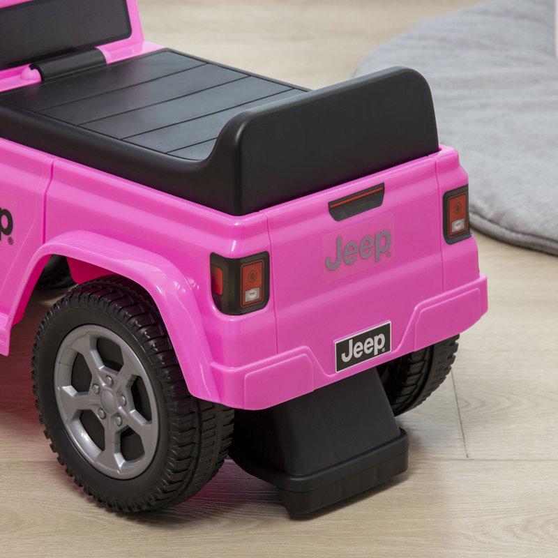 Pink Toddler Ride-On Jeep with Engine Sounds and Storage