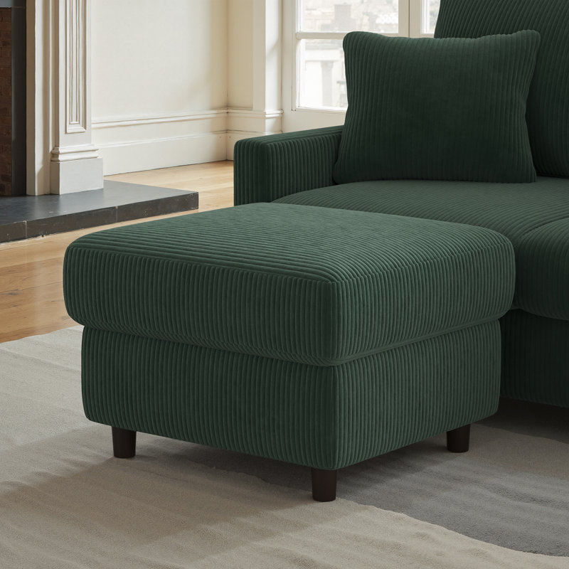 Ottoman, Green Corduroy