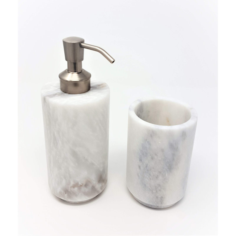 Ensemble d’accessoires de salle de bain 2 pièces en marbre Newmarket