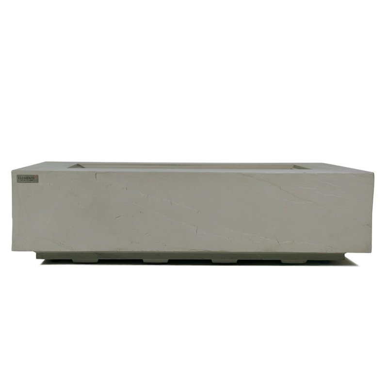 Rectangle Concrete Smokeless Fire Pit Table, Natural Gas, Space Gray