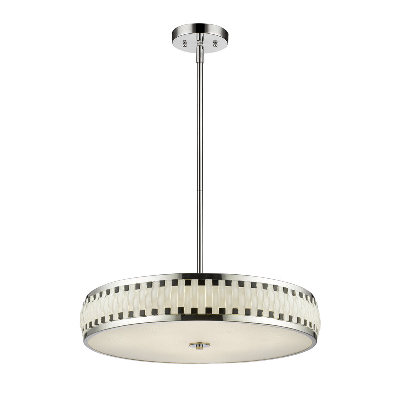 Lustre tambour à 4 lumières DEL Corsha, H 5 po x l 24 po x p 24 po