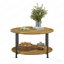 Ensemble de 3 tables basses et tables de bout - grand rangement - brun rustique