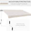 Auvent de terrasse beige escamotable 8 pi x 7 pi - Pare-soleil manuel pour terrasse, réglable sur supérieur et résistant à la chaleur, sur mesure