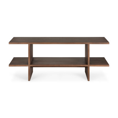 Kabuki side table - varnished teak - brown - rectangular 103/30/40