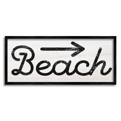 " Weathered Beach Direction Sign Rustic Arrow Symbol " by Daphne Polselli