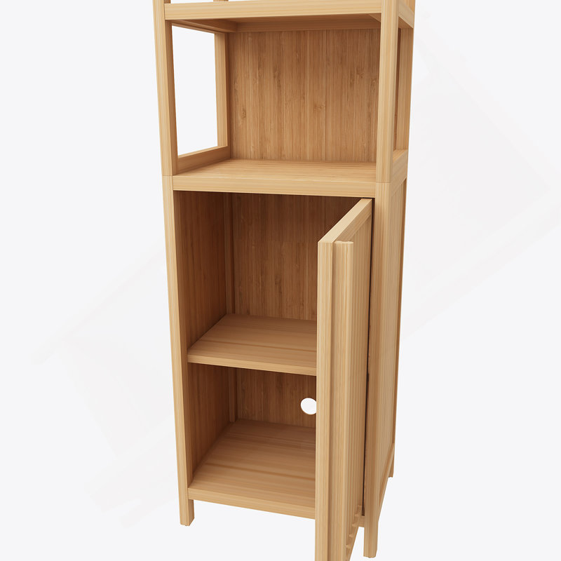 Storage Tall Slim Cabinet with Shutter Door and 3 Tier Shelves, Freestanding Linen Tower Cabinet
