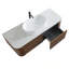 Bathroom Vanity with Sink, Walnut Wall Cabinet with Free Towel Rack, Single  Oval Striped Ceramic Basin Design, without Drain and Faucet, Pre-assembled-133039474