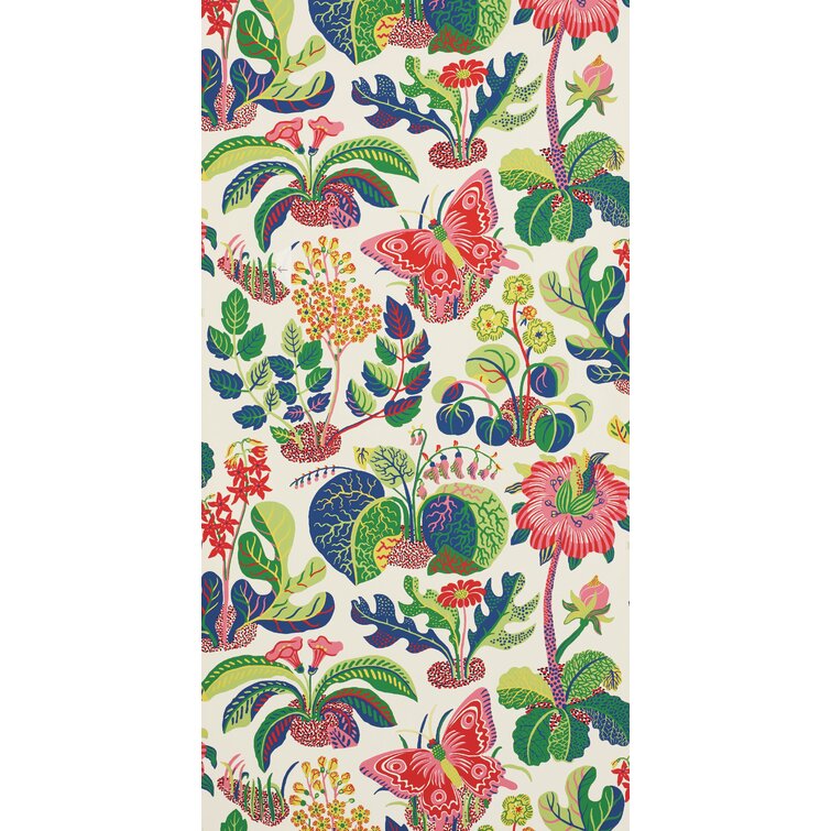 Schumacher Exotic Butterfly Floral Wallpaper Roll by Josef Frank | Perigold