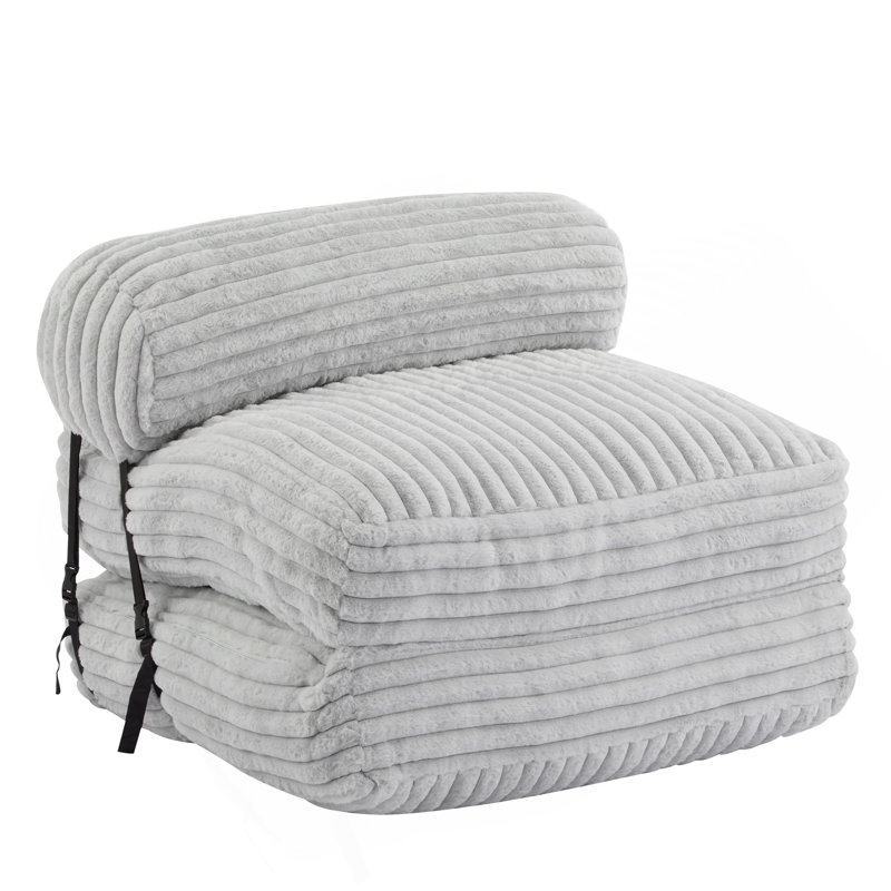 Fauteuil à billes pliable Latina, gris clair