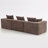 Oversized Modular Deep-Seat Sofa, 3-Piece All-Foam Sectional Couch In Soft Textured Fabric, Tool-Free Assembly, Apartment-Friendly Low Profile, 111" × 37" × 23.6"-Brown-283939577