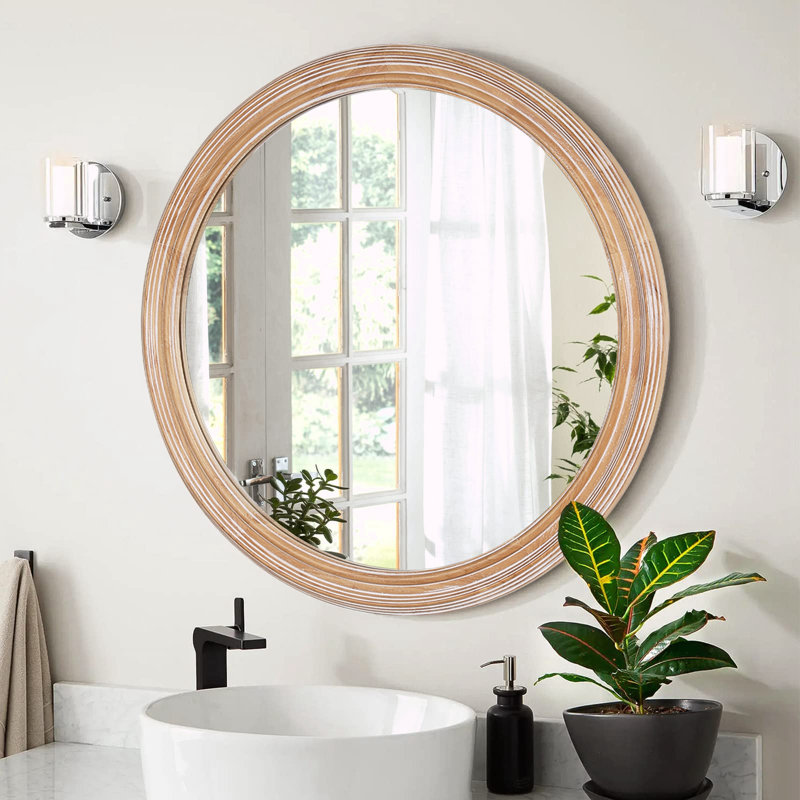 Miroir mural rond 27,5 pouces pour meuble-lavabo