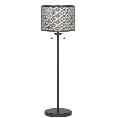 Inlight 59" High Double Shade Pull Chain Modern Floor Lamp for Living Room，IN-0857-2-BK-WF