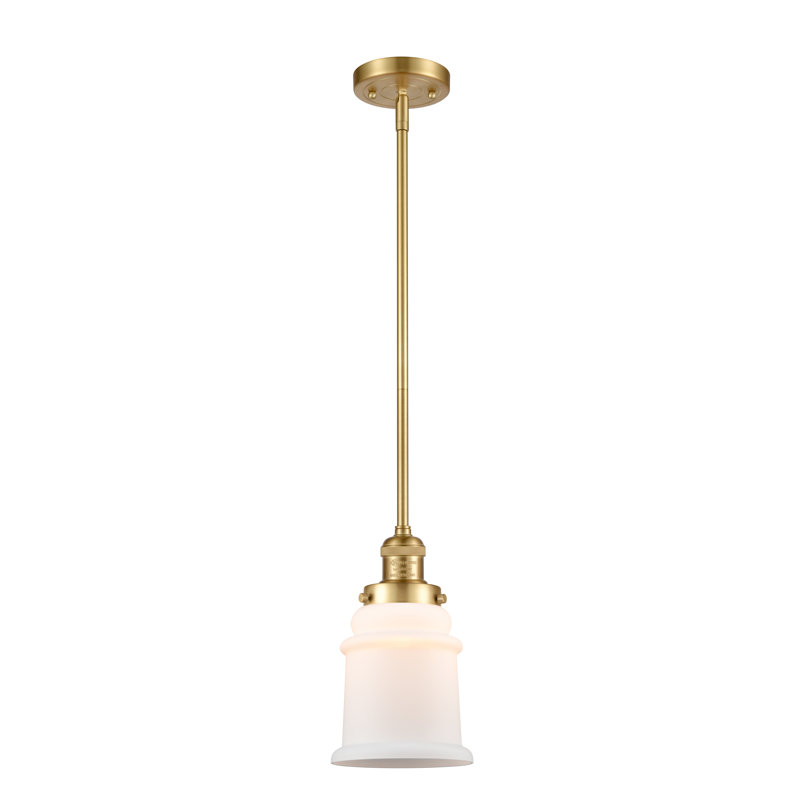 Galaviz 1 - Light Single Pendant, Satin Gold, No Bulb Included, Matte White Cased