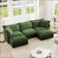 Housse pour canapé de salon en forme de U modulaire 3 places en chenille pour salon | Vert sauge | Chenille