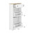Free Standing Shoe Rack With 2 Flip Drawers And Adjustable Panel, Wood Grain Pattern Top Cabinet, Functional Entryway Organizer-2015928989